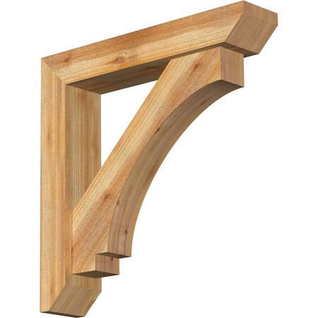 Imperial Slat Rough Sawn Bracket W/ Offset Brace, Western Red Cedar, 6W X 30D X 30H